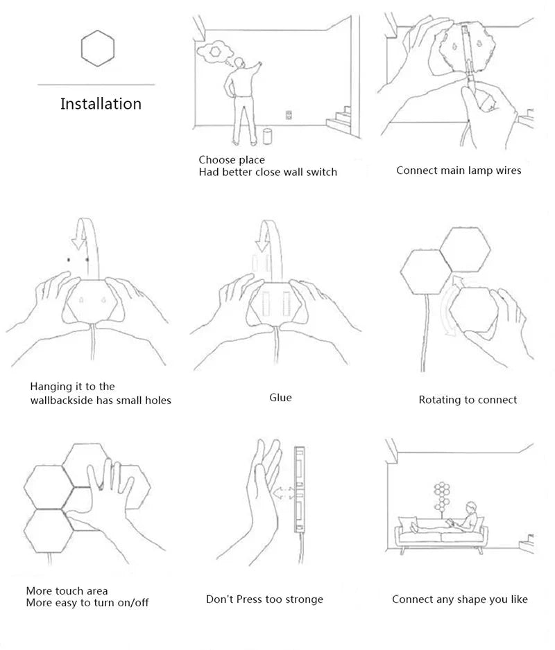 Hexagonal Smart LED Wall Lamp