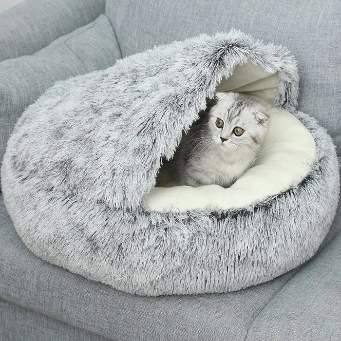 CozyNook™ Fluffy Deluxe Pet Cave Bed